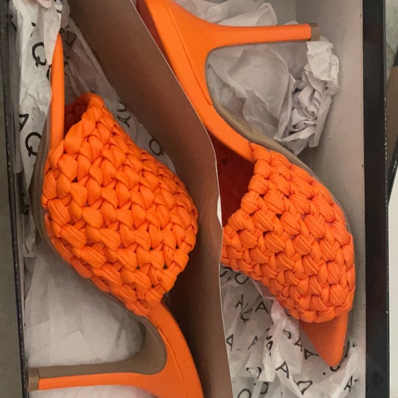AQUA NEON ORANGE WEAVED HEEL / BRAND NEW NEVER WORN - Picture 2 of 5
